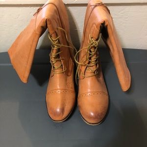 Tall mid-way lace-up boot